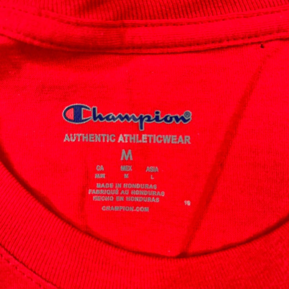 Champion Floral Outlines Logo Graphic T-Shirt Mens Medium Scarlet‎ Red NEW - Picture 4 of 6